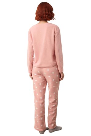 Kız Çocuk Puantiyeli Polar Pijama Takımı Sevimli Koala Baskılı Fonksiyonel Dayanıklı Rahat