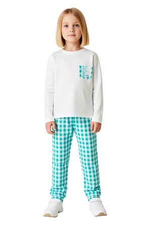 Kız Çocuk Uzun Kollu Pijama Takımı Konforlu ve Şık Geceler İçin Mükemmel Seçim Kaliteli Şık