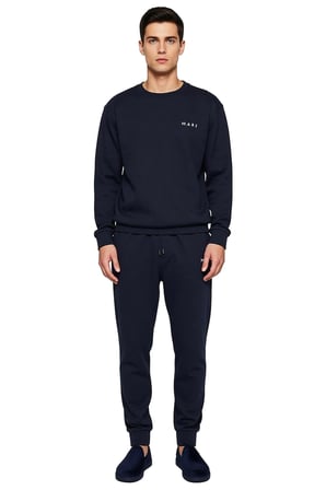 Erkek Nakışlı Bisiklet Yaka Sweatshirt ve Eşofman Altı Takımı Fonksiyonel Dayanıklı Modern