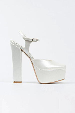 Kadın Moda Şık Sedef Cilt Klasik Köşe Kalıplı Kalın Düğün Nişan Gece Abiye Ayakkabı