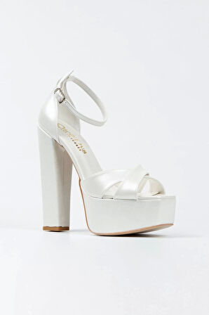 Kadın Moda Şık Sedef Cilt Klasik Köşe Kalıplı Kalın Düğün Nişan Gece Abiye Ayakkabı