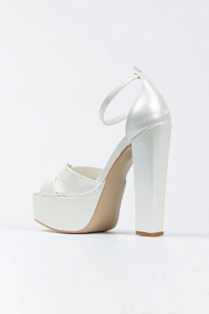 Kadın Moda Şık Sedef Cilt Klasik Köşe Kalıplı Kalın Düğün Nişan Gece Abiye Ayakkabı