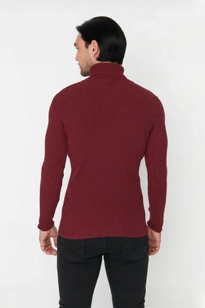 Erkek Fitted Balıkçı Yaka Fitilli Triko Kazak Kış Günleri İçin İdeal Şıklığı ve Konforu Sunar