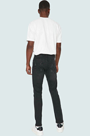 Erkek Skinny Dar Kesim Denim Jean Pantolon Yıpratmalı Casual Günlük Yaz Aylarının Vazgeçilmezi