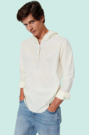 Erkek Kapüşonlu Fermuarlı Gömlek Pamuk Günlük Kullanım İçin Rahat Yaz Aylarının Vazgeçilmezi
