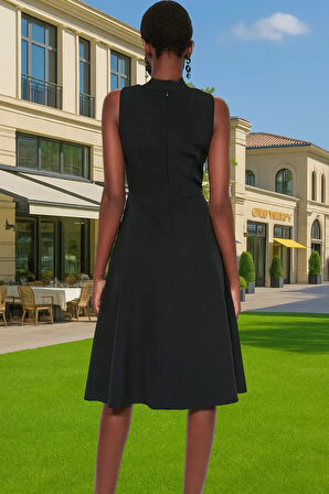 Midi Boy Pileli Elastan Dokuma Elbise İş Ve Günlük Yüksek Kalite Şık Görünüm Premium Kalite