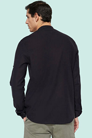 Erkek Basic Slim Fit Hakim Yaka Pamuklu Günlük Gömlek Hafta Sonu Yaz Aylarının Vazgeçilmezi