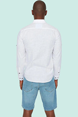 Erkek Slim Fit Uzun Kollu Gömlek Pamuklu Casual Günlük Hafta Sonu Yaz Aylarının Vazgeçilmezi