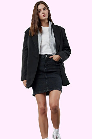 Kadın Denim Mini Etek Yüksek Bel Kemerli Casual Günlük Kombinler Yaz Aylarının Vazgeçilmezi