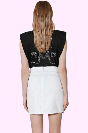 Kadın Denim Mini Etek Yüksek Bel A line Kalıp Yaz Günlük Modern Tasarım Stilin Buluştuğu Yer