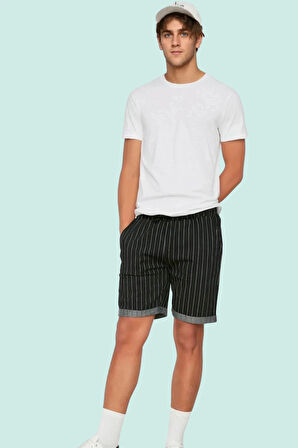 Erkek Çizgili Pamuklu Normal Bel Şort Rahat Günlük Yaz Modern Tasarım Stilin Buluştuğu Yer