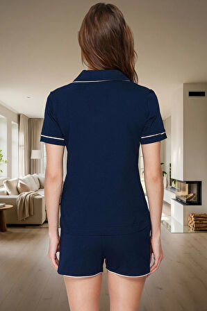 Kadın Pamuklu Kısa Kollu Regular Pijama Takımı Homewear Yazlık Kaliteli İşçilik Günlük Kullanım İçin