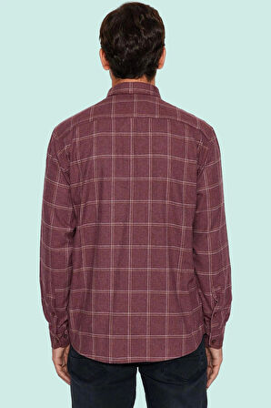 Erkek Kışlık Flanel Kareli Gömlek Regular Fit Uzun Kol Pamuk Günlük Stil Dayanıklı Malzeme