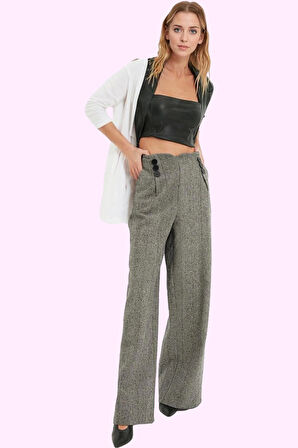 Kadın Palazzo Pantolon Desenli Wide Leg Boru Paça Günlük Stil Hafta Sonu Dayanıklı Malzeme