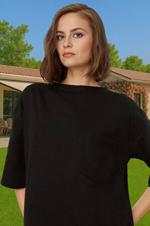 Mor Nakışlı Relaxed Rahat Bisiklet Yaka Midi Örme Elbise Uzun Ömürlü Uzun Ömürlü Şık Görünüm