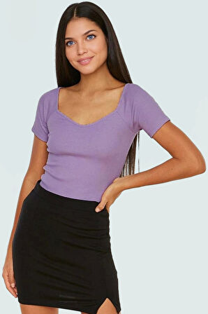 Fitted Vücuda Oturan Kısa Kollu Pamuklu Bluz Premium Kalite Trend Tasarım Zarifane