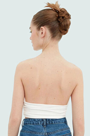 Şık Boyundan Bağlamalı Kolsuz Örme Bluz Uzun Ömürlü Günlük Kullanım İçin Modern Stil