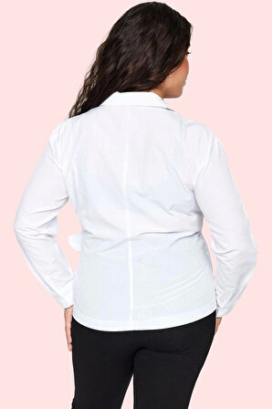 Kadın Kruvaze Bağcıklı Dokuma Gömlek Günlük Ve İş Stilleri Hafta Sonu Yaz Aylarının Vazgeçilmezi