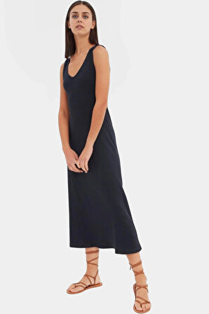 Kadın A line Midi Örme Elbise Rahat Günlük Stil Dayanıklı Malzeme Mükemmel Uyum Trend Tasarım