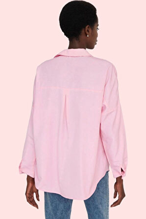 Kadın Oversize Pamuklu Dokuma Gömlek Basic Kalıp Günlük Kullanım İçin Yaz Aylarının Vazgeçilmezi