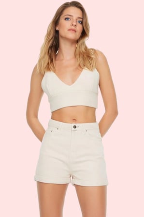 Kadın Yüksek Bel City Short Denim Şort Pamuklu Günlük Kombinler Yaz Aylarının Vazgeçilmezi
