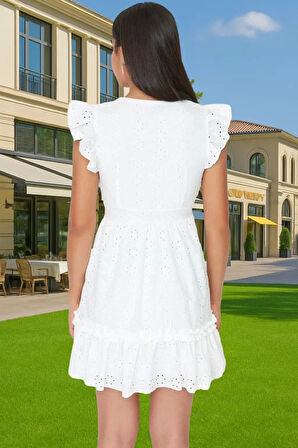 Yazlık Mini Brode Dokuma Elbise Günlük Kullanım İçin Rahat Premium Kalite Dayanıklı Malzeme