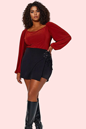 Kadın Şort Etek Dokuma Straight Kalıp Büyük Beden Günlük Hafta Sonu Yaz Aylarının Vazgeçilmezi