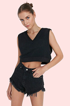 Kadın Denim Şort Yırtıklı Boru Paça Normal Bel Pamuklu Günlük Stil Yaz Aylarının Vazgeçilmezi