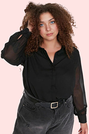 Kadın Büyük Beden Şifon Gömlek Regular Kalıp Günlük Kullanım Hafta Sonu Yaz Aylarının Vazgeçilmezi