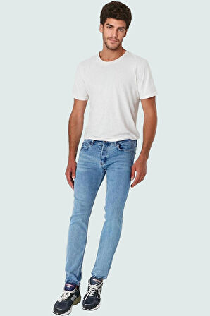 Erkek Skinny Fit Dar Kesim Kot Pantolon Pamuk Günlük Kullanım Hafta Sonu Dayanıklı Malzeme