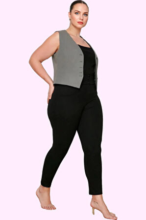 Kadın Yüksek Bel Skinny Pantolon Örme Kumaş Düz Desen Günlük Kullanım Yaz Aylarının Vazgeçilmezi