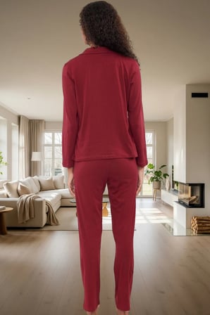 Kadın Pamuklu Regular Kalıp Uzun Kollu Pijama Takımı Günlük Kullanım İçin Kaliteli İşçilik