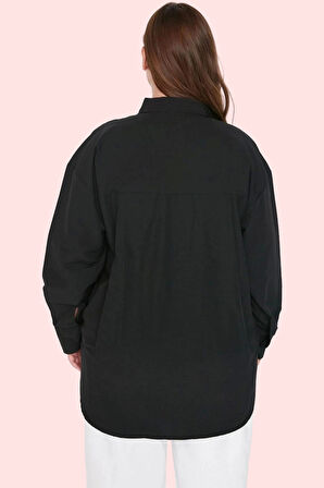 Kadın Büyük Beden Oversize Poplin Gömlek Renk Günlük Kullanım İçin Yaz Aylarının Vazgeçilmezi