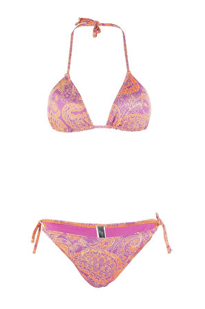 Kadın Yeni Sezon Ayarlanabilir Askılı Çıkarılabilir Pedli Üçgen Bikini Takımı Deniz Plaj Mayo