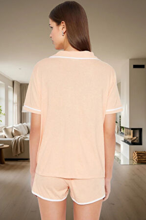 Kadın Pamuklu Kısa Kollu Regular Pijama Takımı Homewear Yazlık Kaliteli İşçilik Günlük Kullanım İçin