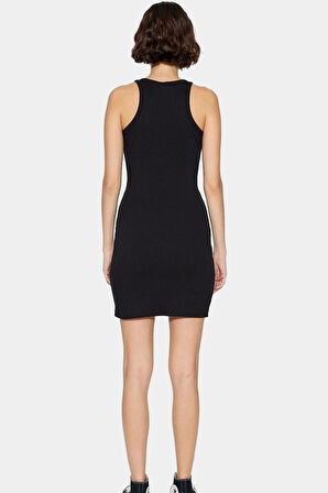 Kadın Mini Örme Pamuklu Elbise Halter Yaka Bodycon Günlük Yaz Modern Stil Şık Görünüm