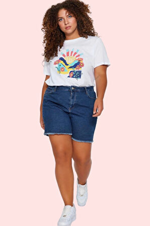 Kadın Denim Yüksek Bel Skinny Şort Düz Desen Günlük Kombinler Hafta Sonu Dayanıklı Malzeme