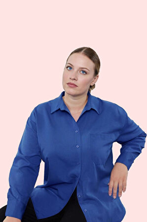 Kadın Boyfriend Gömlek Düz Desen Regular Kalıp Günlük Kullanım Hafta Sonu Kaliteli Malzeme