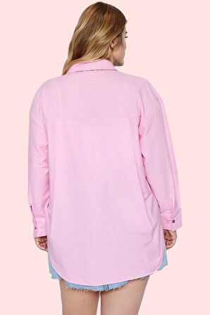 Kadın Boyfriend Gömlek Düz Desen Regular Kalıp Günlük Kullanım Hafta Sonu Kaliteli Malzeme