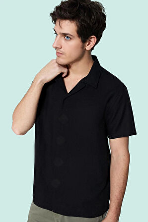 Erkek Basic Relaxed Fit Kısa Kollu Gömlek Pamuklu Günlük Kullanım Yaz Aylarının Vazgeçilmezi