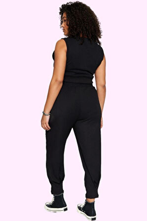 Kadın Büyük Beden Havuç Pantolon Yüksek Bel Regular Boy Düz Desen Yaz Aylarının Vazgeçilmezi