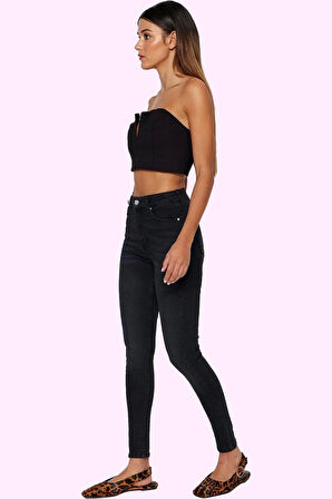 Kadın Skinny Jean Yüksek Bel Dar Paça İncelten Etki Günlük Kombinler Yaz Aylarının Vazgeçilmezi