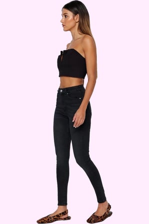 Kadın Skinny Jean Yüksek Bel Dar Paça İncelten Etki Günlük Kombinler Yaz Aylarının Vazgeçilmezi