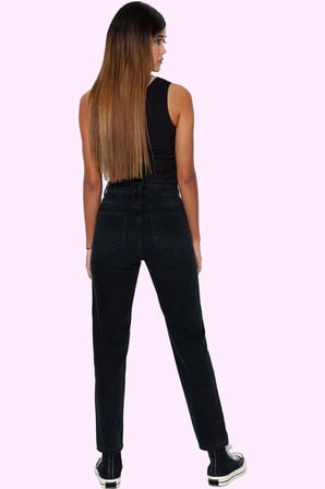 Kadın Yüksek Bel Geniş Paça Mom Jean Denim Pantolon Günlük Stil Yaz Aylarının Vazgeçilmezi