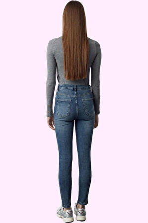 Kadın Skinny Jean Yüksek Bel Regular Boy Pamuk Günlük Şıklık Hafta Sonu Yaz Aylarının Vazgeçilmezi