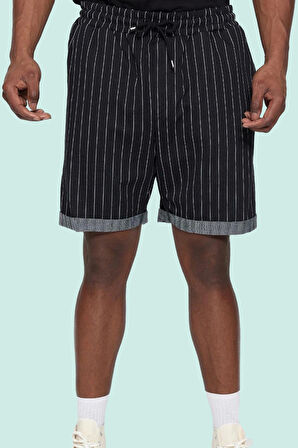 Erkek Regular Çizgili Şort Rahat Kalıp Boru Paça Yazlık Günlük Kullanım Yaz Aylarının Vazgeçilmezi