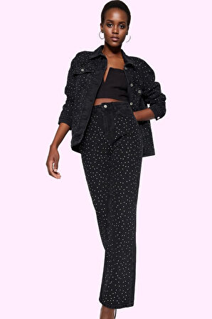 Kadın Yüksek Bel Geniş Paça Jean Pamuk Günlük Ve Özel Günler Hafta Sonu Yaz Aylarının Vazgeçilmezi