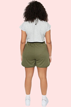 Kadın Düz Desen Straight Kalıp Örme Şort Pamuklu Günlük Kullanım Yaz Aylarının Vazgeçilmezi