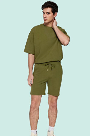 Erkek Pamuklu Dokulu Şort Normal Bel Boru Paça Rahat Günlük Stiller Yaz Aylarının Vazgeçilmezi