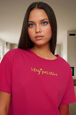 Kadın Yazlık Kısa Kol Pamuklu Pijama Takımı Homewear Rahat Kalıp Kaliteli İşçilik